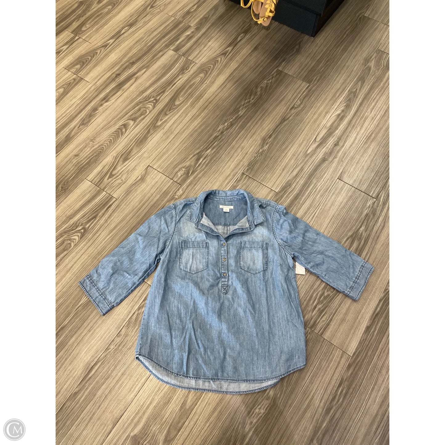 Top 3/4 Sleeve By Liz Claiborne In Blue, Size: Xl