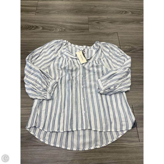 Top Long Sleeve By Evereve In Striped Pattern, Size: S