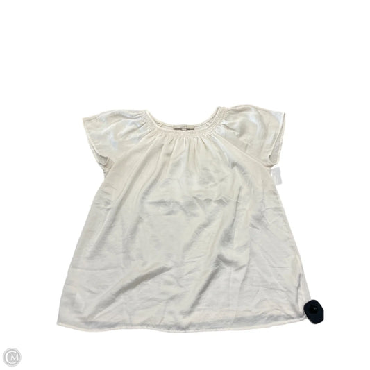Blouse Short Sleeve By Loft In Cream, Size: M