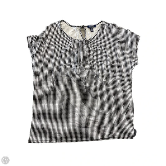 Top Short Sleeve By Chaps In Black & White, Size: Xl