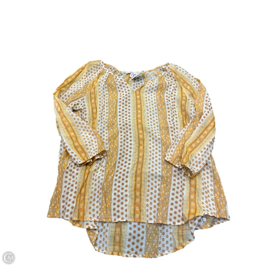 Top Long Sleeve By Como Vintage In Yellow, Size: Xl