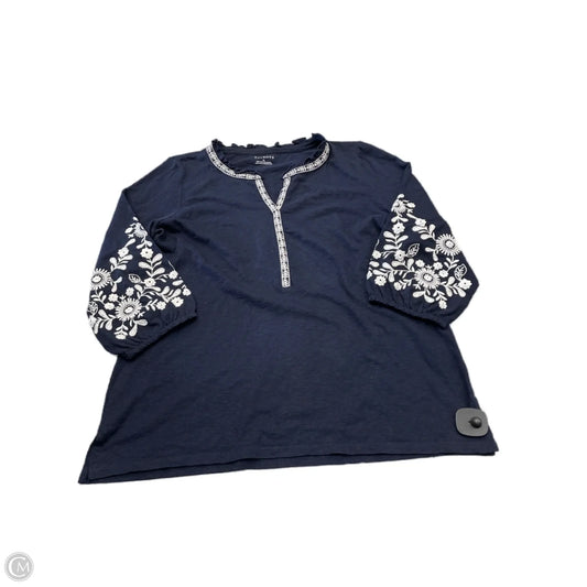 Top Long Sleeve By Talbots In Navy, Size: Xl
