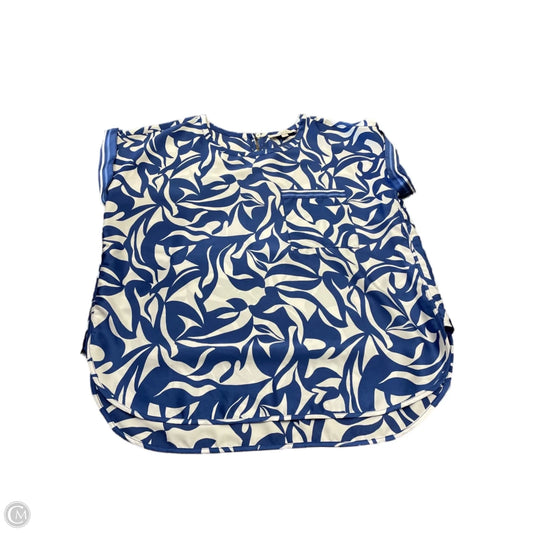 Blouse Short Sleeve By Loft In Blue, Size: L