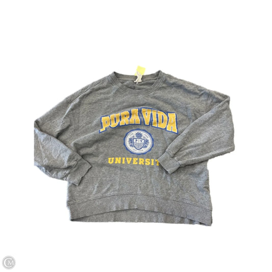 Sweatshirt Crewneck By Puravida In Grey, Size: S