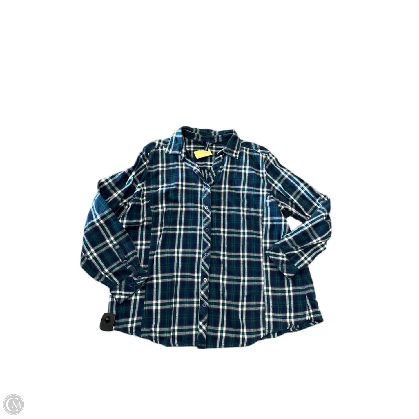Top Long Sleeve By Indigo In Plaid Pattern, Size: Xl