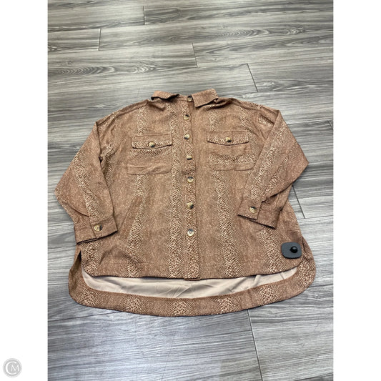 Top Long Sleeve By Timing In Brown, Size: M
