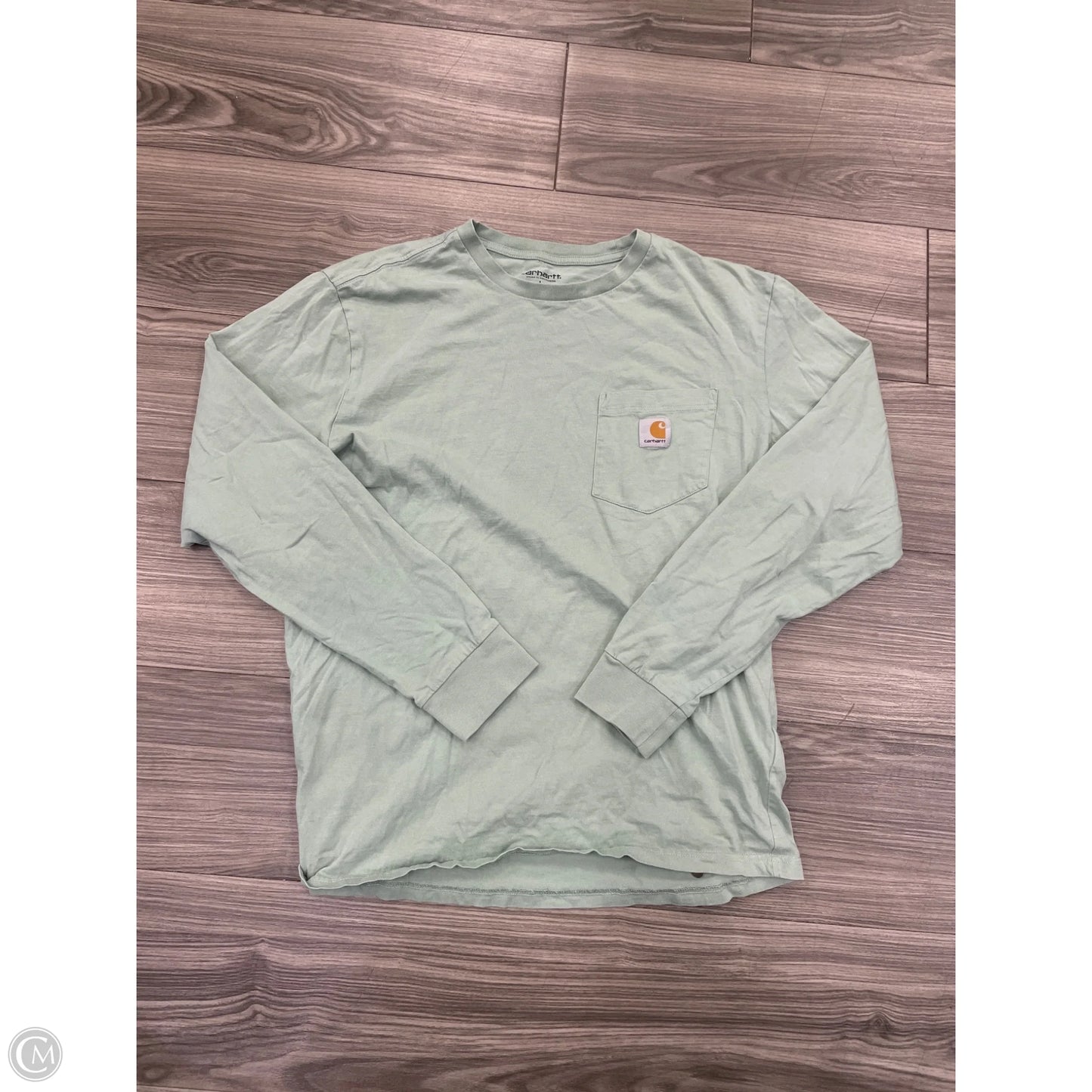 Top Long Sleeve By Carhartt In Green, Size: L