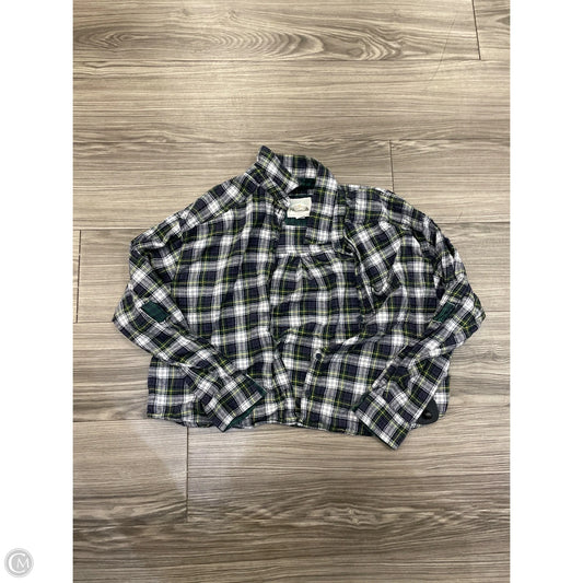 Top Long Sleeve By American Eagle In Plaid Pattern, Size: M