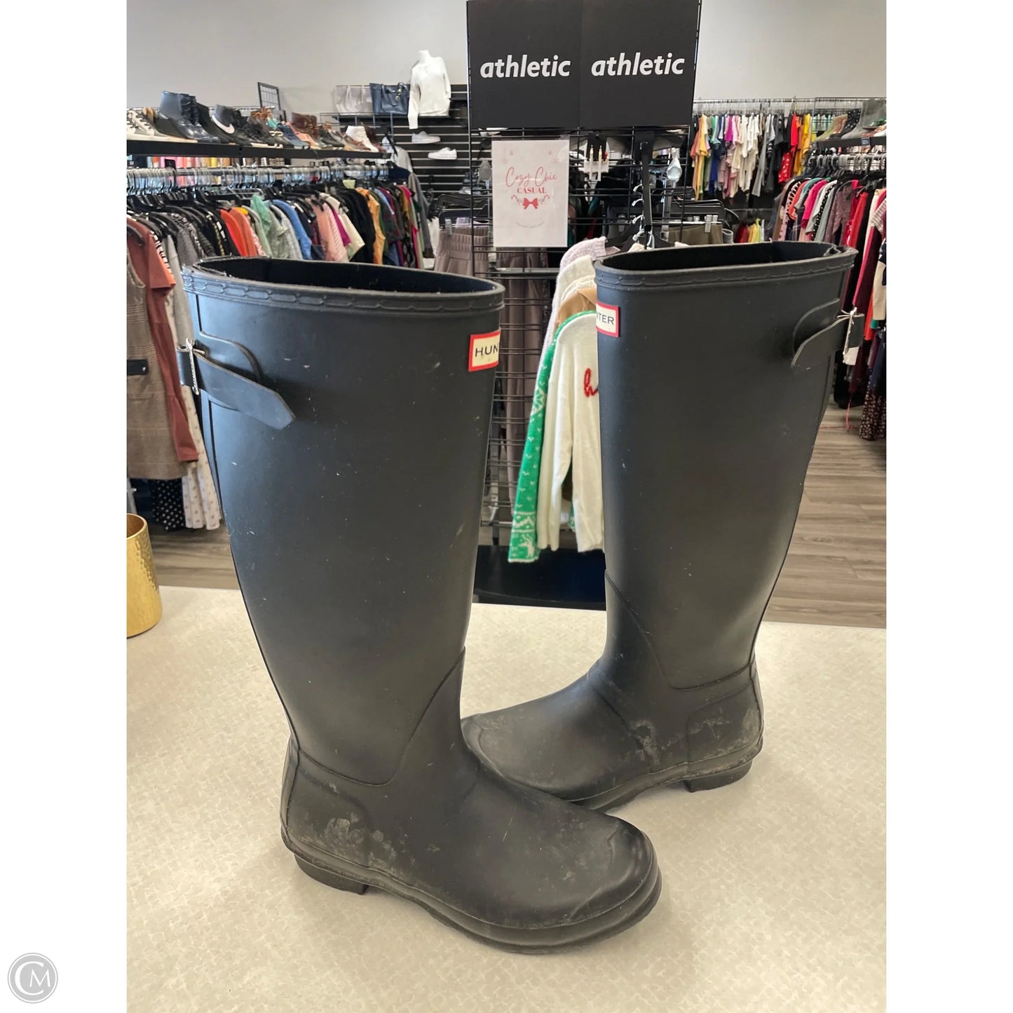 Boots Rain By Hunter In Black, Size: 9