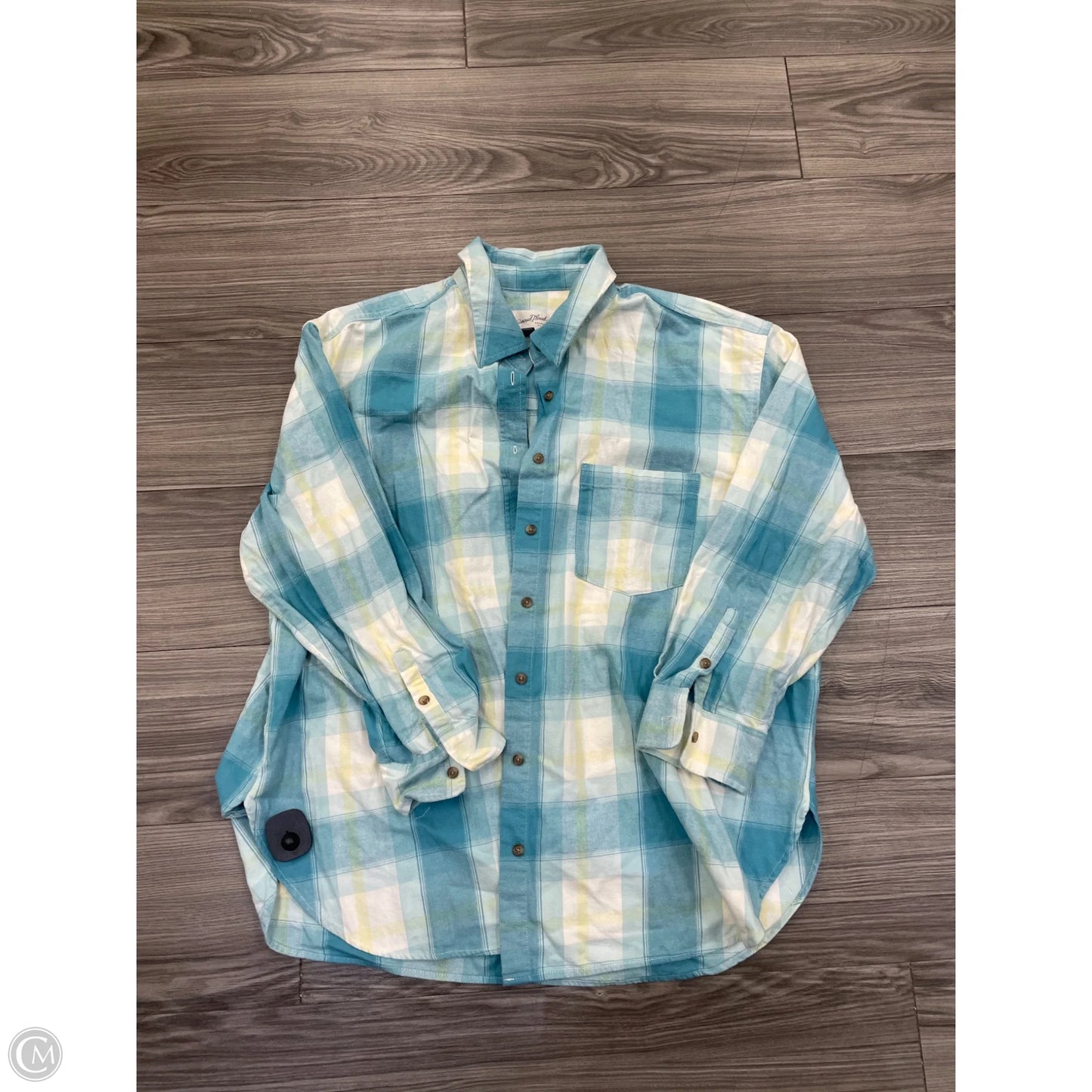 Top Long Sleeve By Universal Thread In Plaid Pattern, Size: Xxl