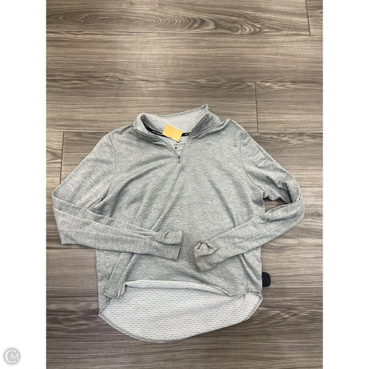 Athletic Top Long Sleeve Collar By Nike In Grey, Size: L