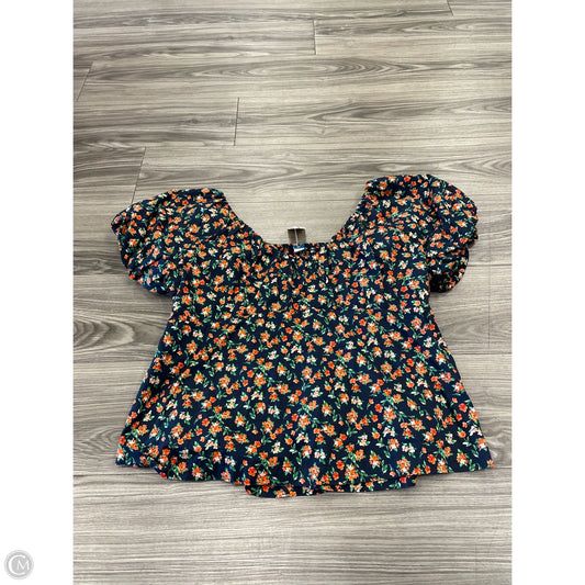 Blouse Short Sleeve By Old Navy In Floral Print, Size: Xs