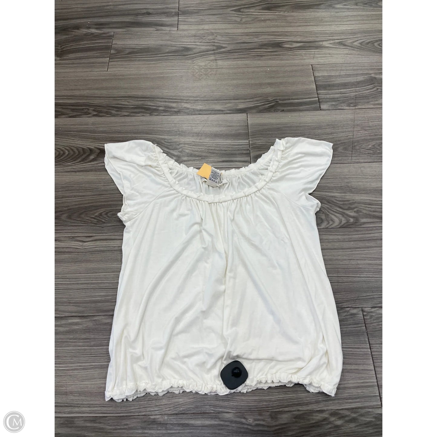 Blouse Short Sleeve By Max Studio In White, Size: L
