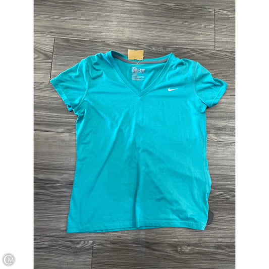 Top Short Sleeve By Nike In Teal, Size: L