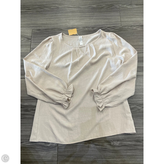 Blouse Long Sleeve By Cmc In Cream, Size: L