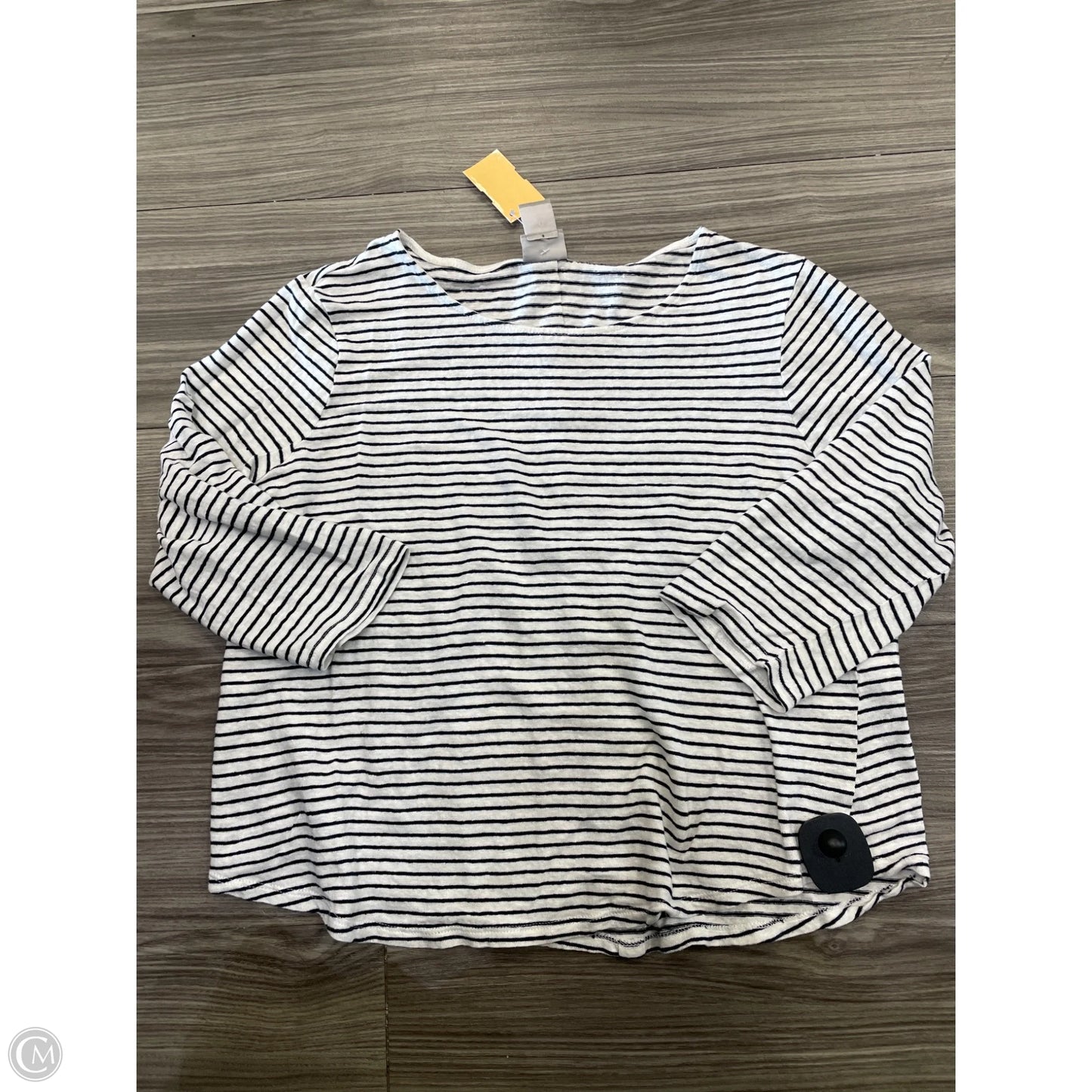 Top 3/4 Sleeve By Chicos In Striped Pattern, Size: S