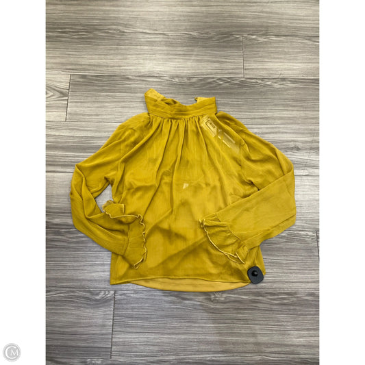 Blouse Long Sleeve By Anthropologie In Yellow, Size: S