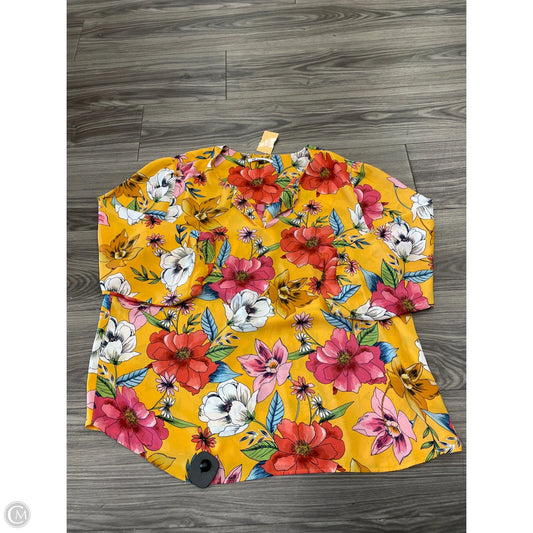 Blouse 3/4 Sleeve By Dr2 In Floral Print, Size: Xl