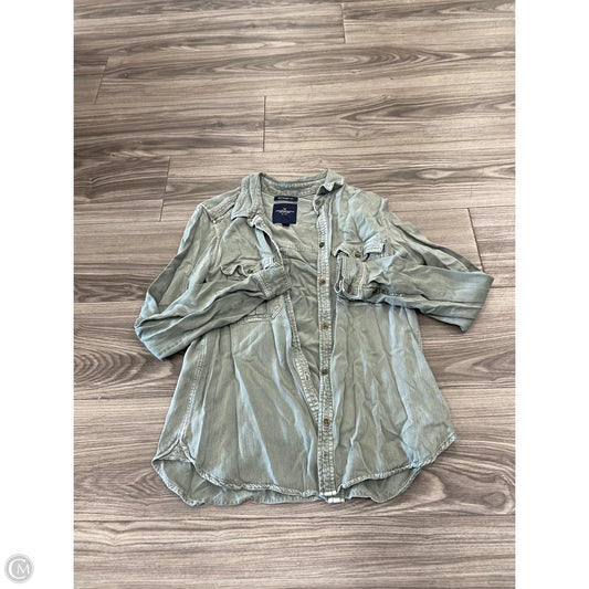 Top Long Sleeve By American Eagle In Green, Size: M