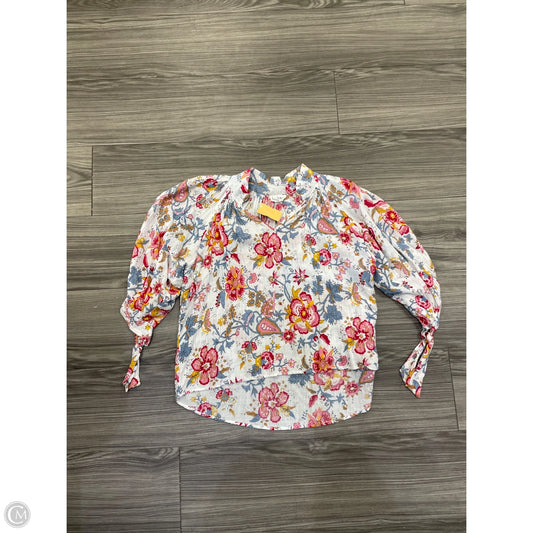 Blouse 3/4 Sleeve By Nicole By Nicole Miller In Floral Print, Size: Xs