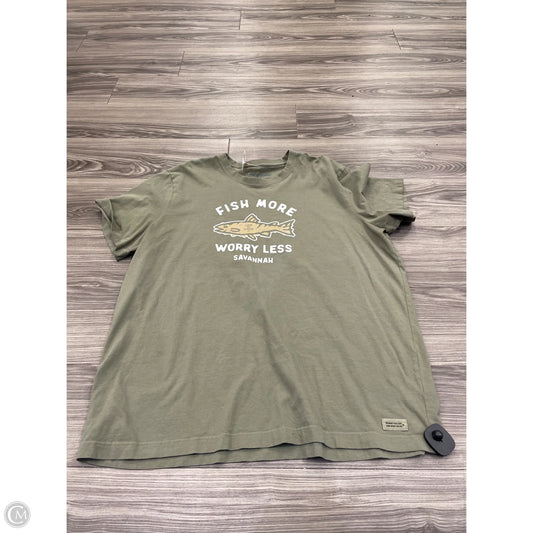 Top Short Sleeve By Life Is Good In Green, Size: Xxl