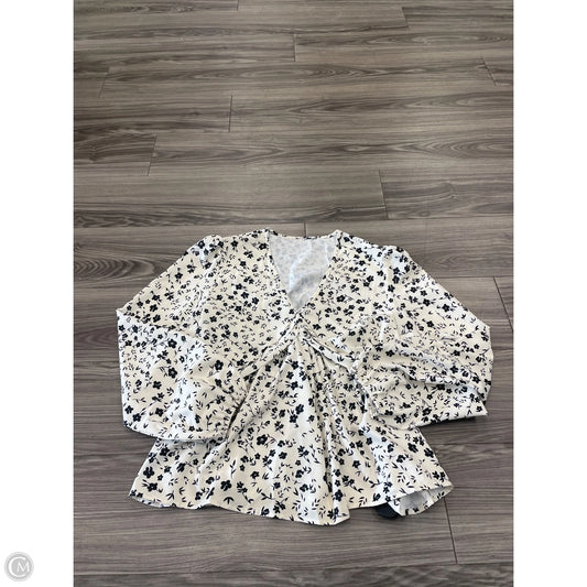 Top Long Sleeve By Clothes Mentor In Black & Cream, Size: M