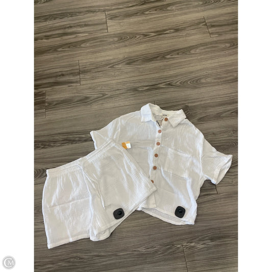 Top 2pc Short Sleeve By Clothes Mentor In White, Size: L
