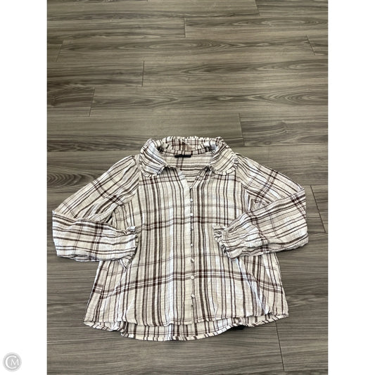 Top Long Sleeve By Jane And Delancey In Striped Pattern, Size: L