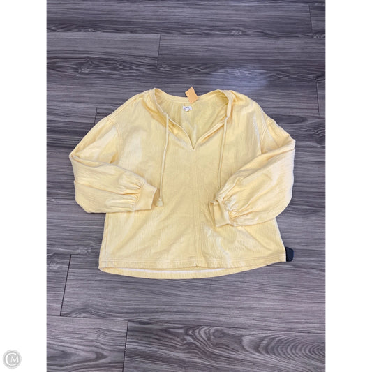 Top Long Sleeve By Aerie In Yellow, Size: S