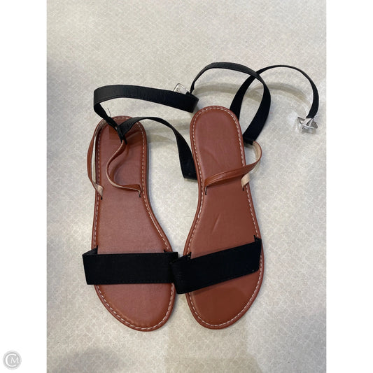 Sandals Flats By Clothes Mentor In Black, Size: 10