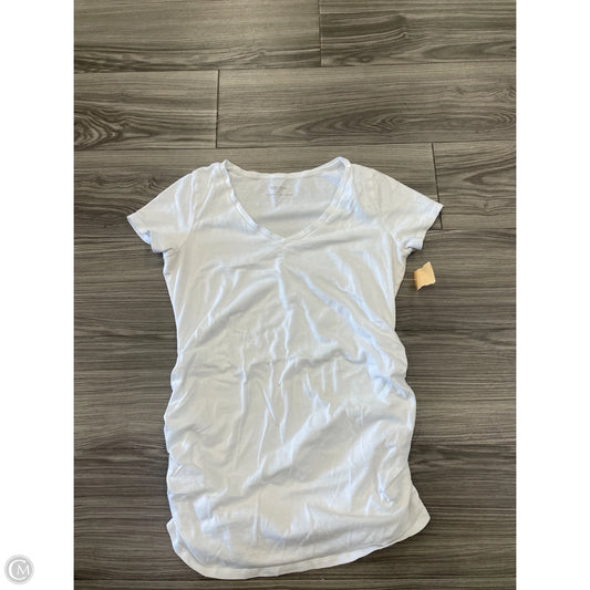 Top Short Sleeve By Motherhood In White, Size: S