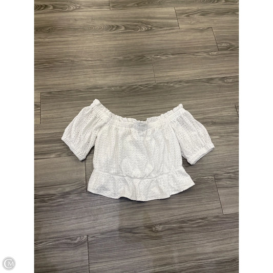 Top Short Sleeve By Express In White, Size: Xl