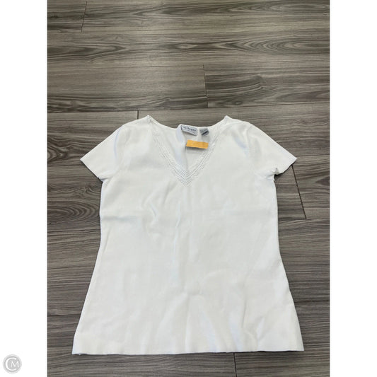 Top Short Sleeve By Villager By Liz Claiborne In White, Size: L