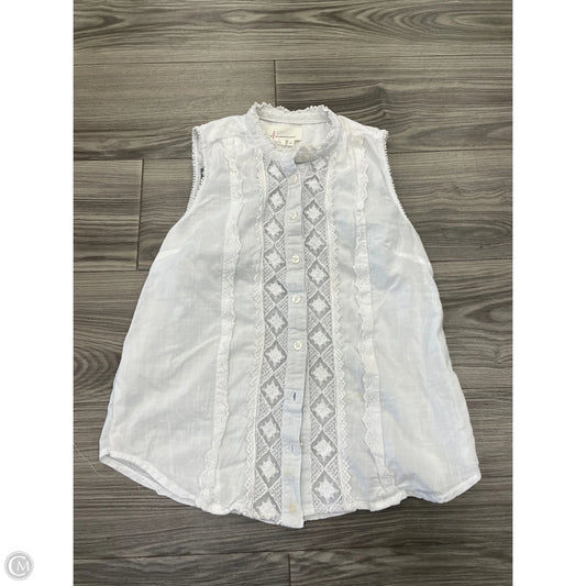 Blouse Sleeveless By Anthropologie In White, Size: Xs