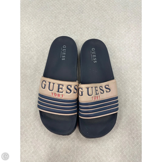 Sandals Flip Flops By Guess In Navy, Size: 6