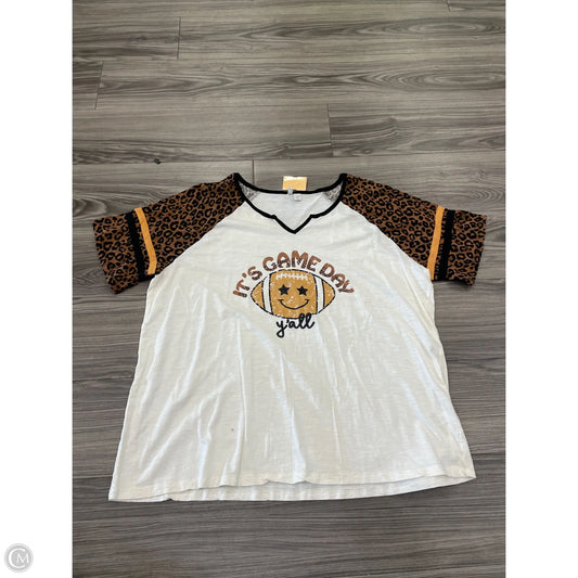 Top Short Sleeve By Cato In Cream, Size: 3x