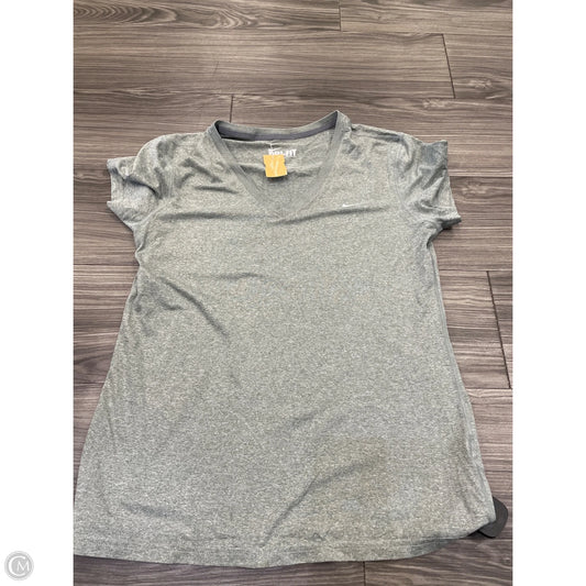 Athletic Top Short Sleeve By Nike In Grey, Size: L