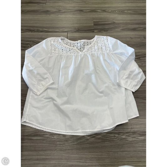 Blouse 3/4 Sleeve By Grand And Greene In White, Size: L
