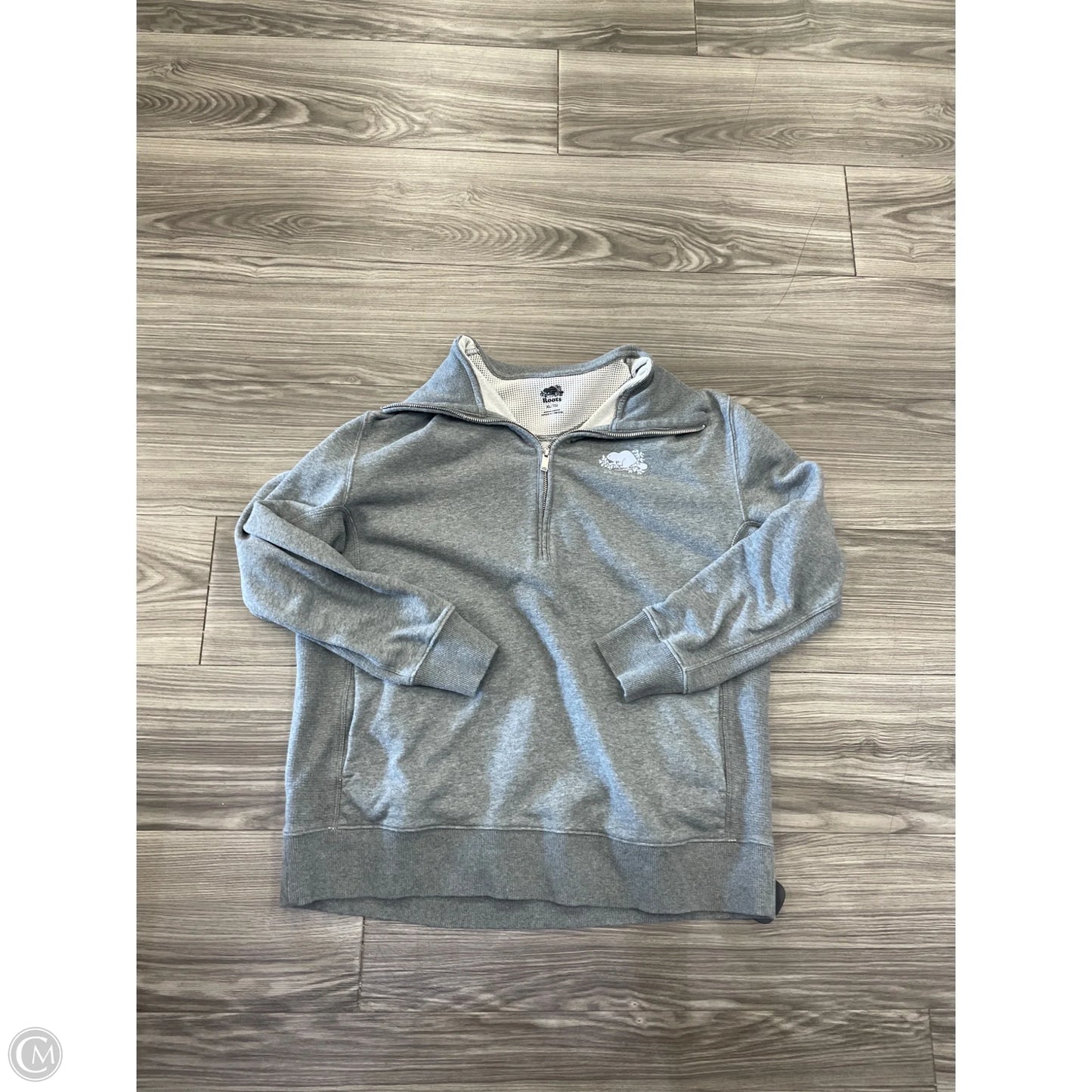 Sweatshirt Collar By Roots In Grey, Size: Xl