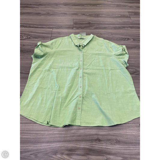 Top Short Sleeve By Riders In Green, Size: 4x
