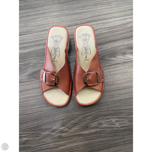 Sandals Heels Wedge By Fly London In Brown, Size: 8