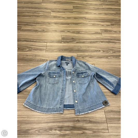 Jacket Denim By Isaac Mizrahi In Blue, Size: Xl