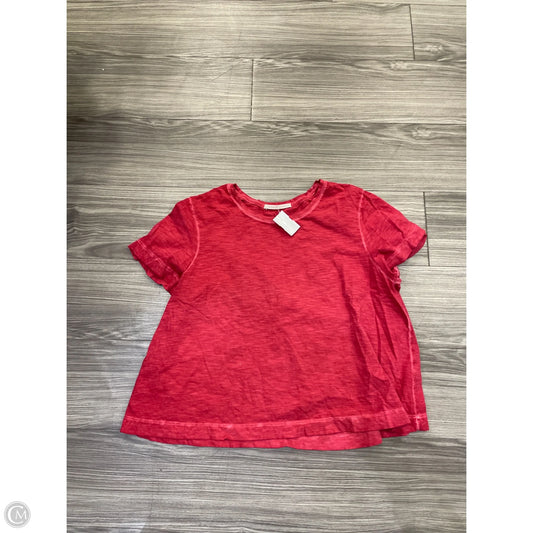 Top Short Sleeve Basic By Peruvian Connection In Red, Size: L