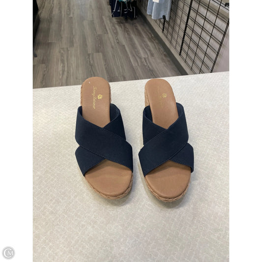 Sandals Heels Wedge By Tommy Bahama In Navy, Size: 9