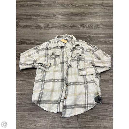 Top Long Sleeve By Hollister In Plaid Pattern, Size: L