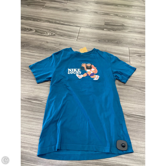 Athletic Top Short Sleeve By Nike In Blue, Size: S