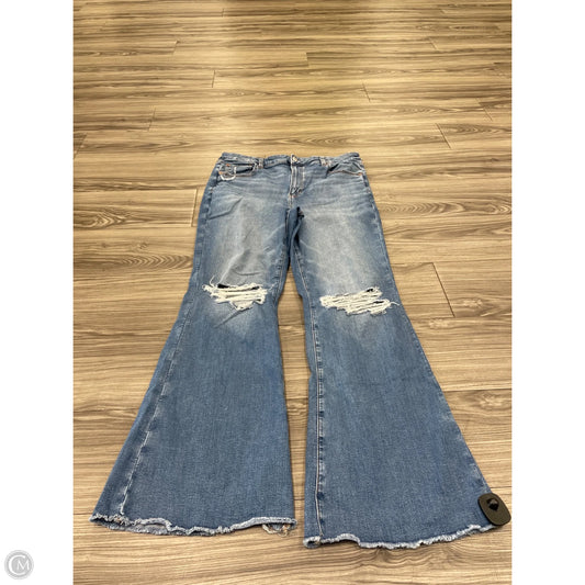 Jeans Flared By American Eagle In Blue Denim, Size: 16