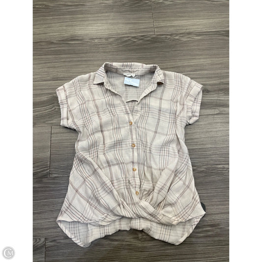 Top Short Sleeve By Mine In Beige, Size: S