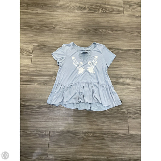 Top Short Sleeve By Alya In Blue, Size: M
