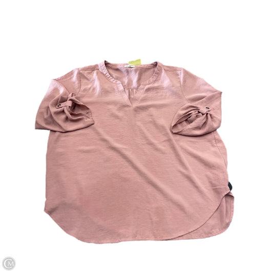 Top Long Sleeve By Maurices In Pink, Size: Xxl